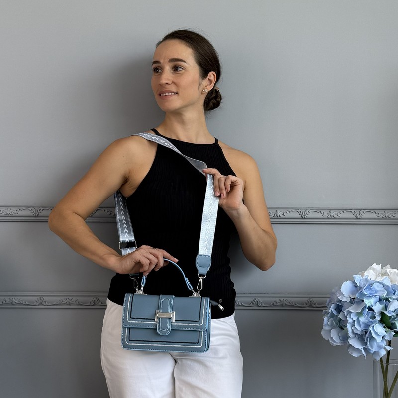 Жіноча сумка крос боді Corinne блакитна - 3 фото