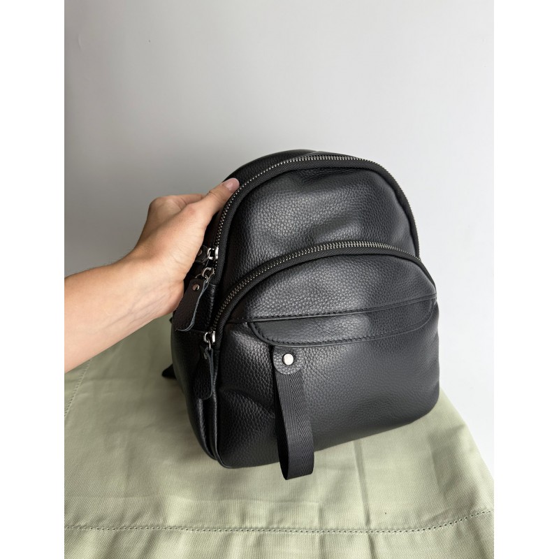 Жіночий рюкзак Christy шкіряний чорний - 10 фото