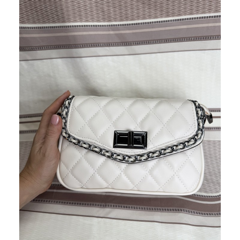 Жіноча сумка-клатч Beverly біла - 11 фото