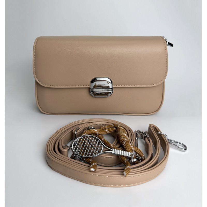 Жіноча сумка крос боді Marie світло-коричнева - 7 фото