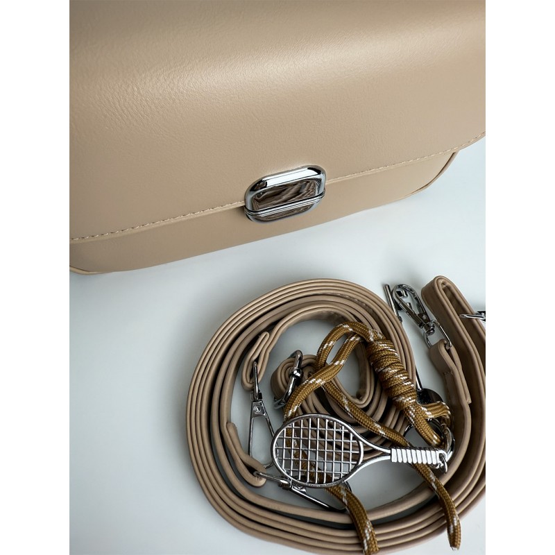 Жіноча сумка крос боді Marie світло-коричнева - 8 фото