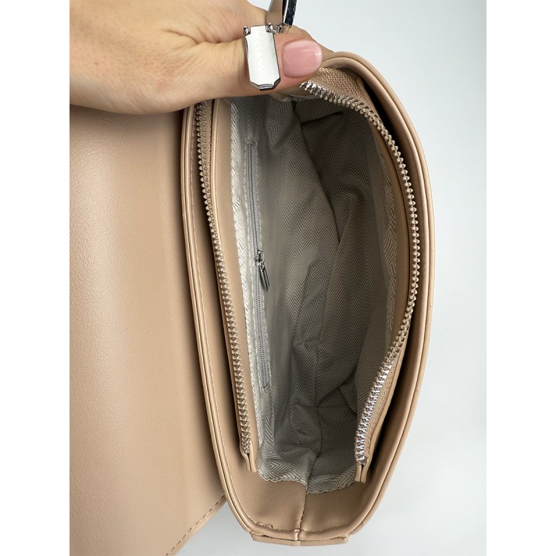 Жіноча сумка крос боді Marie світло-коричнева - 10 фото