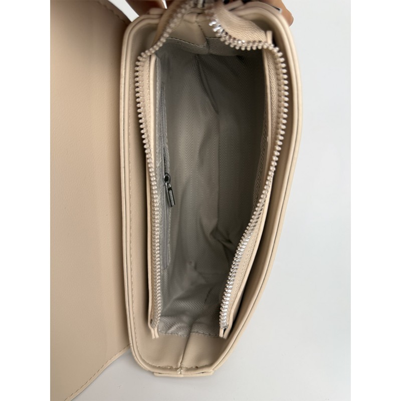 Женская сумка кросс боди Marie бежевая - 5 фото