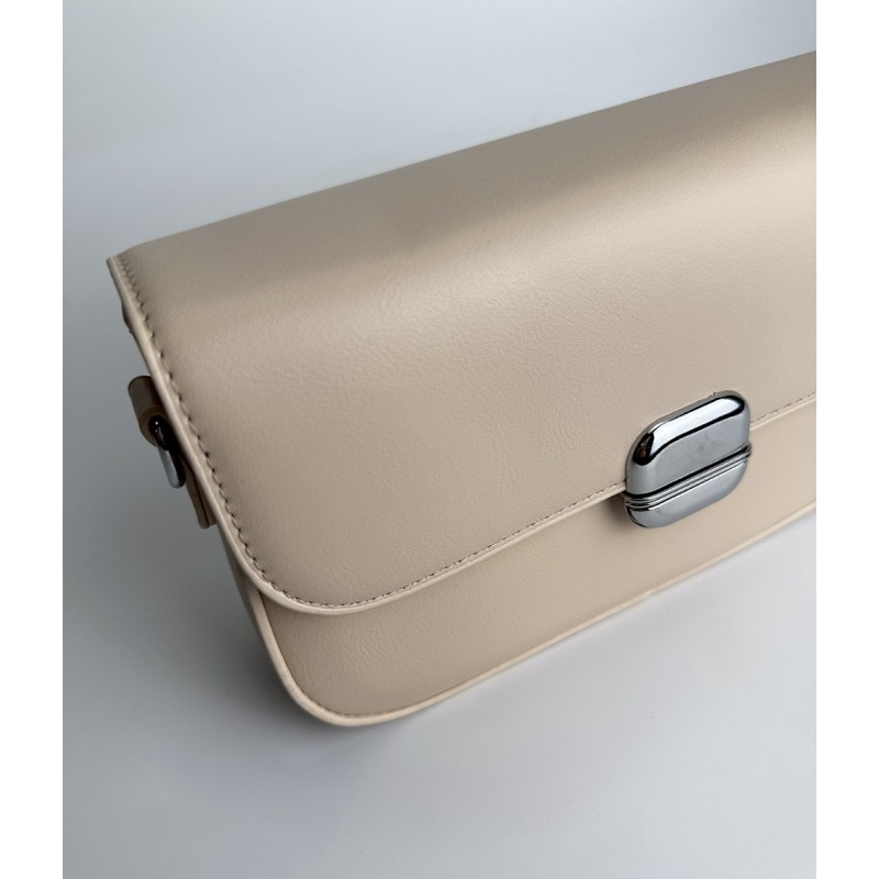 Женская сумка кросс боди Marie бежевая - 6 фото