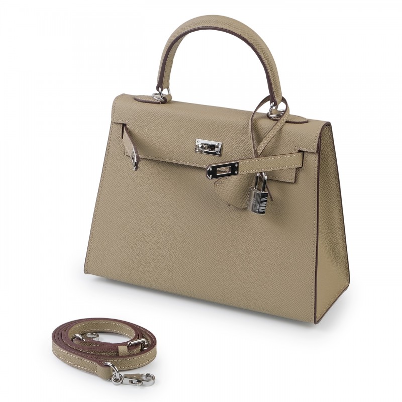 Жіноча шкіряна сумка Kelly 25 бежева - 1 фото