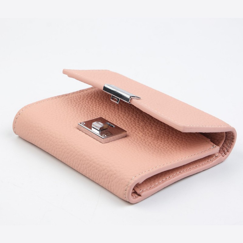 Женский кожаный кошелек Monique светло-розовый - 5 фото