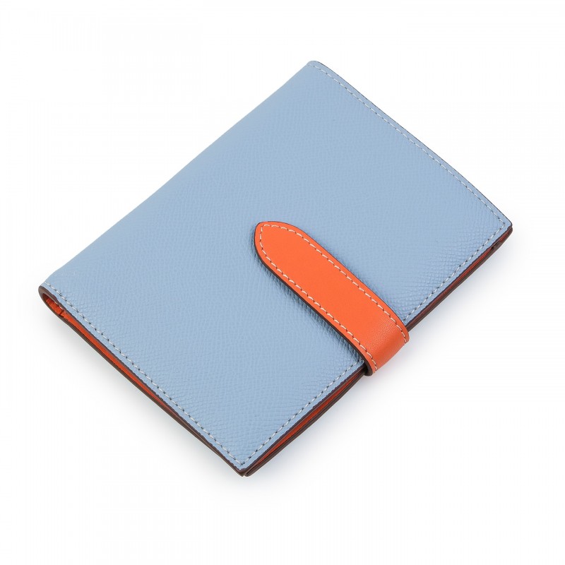 Жіночий шкіряний гаманець Emeline блакитний - 3 фото