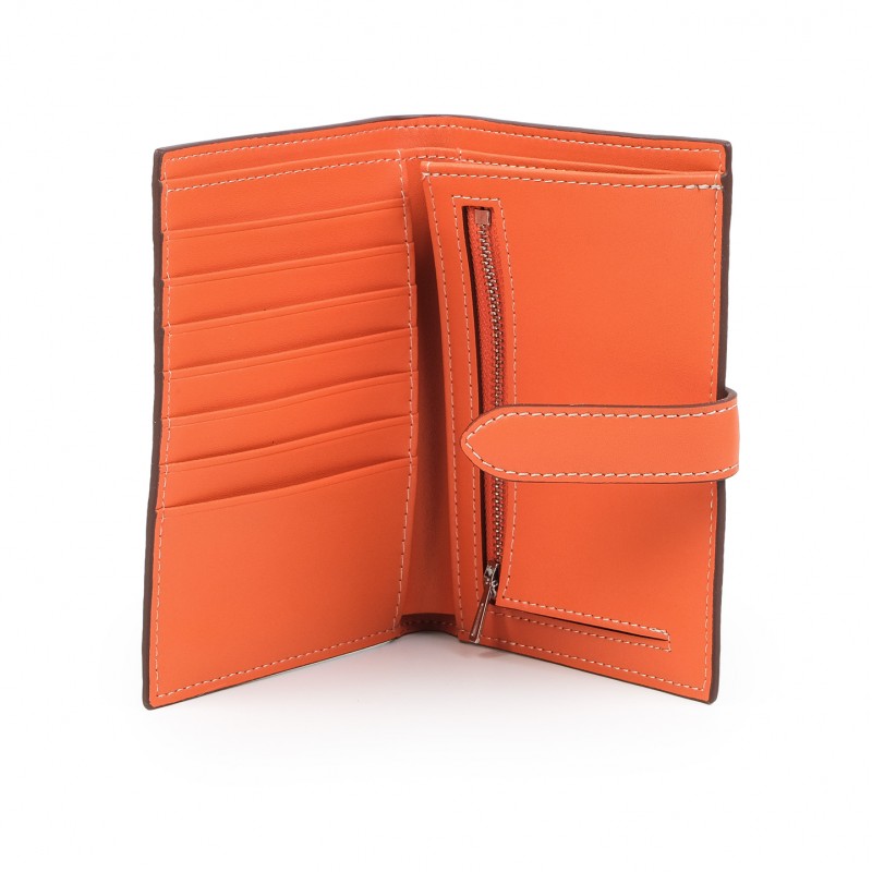 Женский кожаный кошелек Emeline голубой - 2 фото