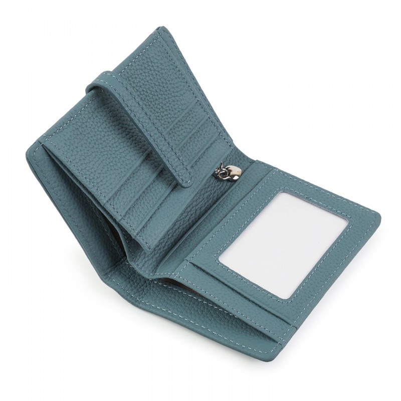 Жіночий шкіряний гаманець Annie блакитний - 2 фото