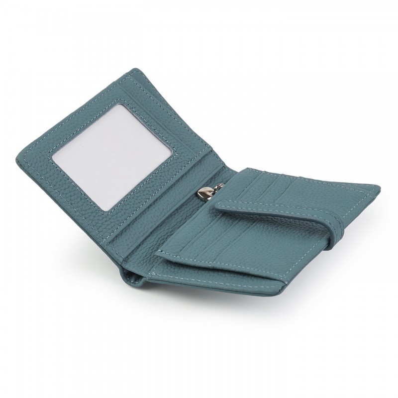 Женский кожаный кошелек Annie голубой - 3 фото