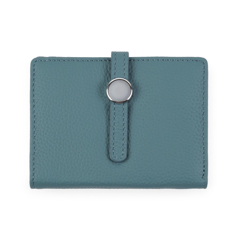 Жіночий шкіряний гаманець Annie блакитний - 5 фото