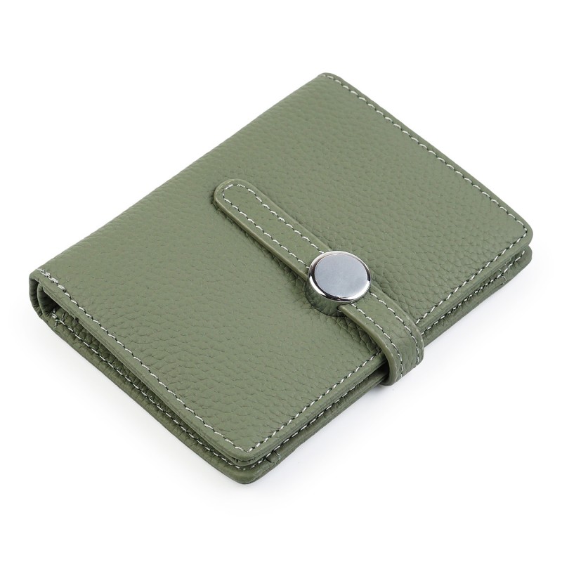 Жіночий шкіряний гаманець Annie сіро-зелений фото