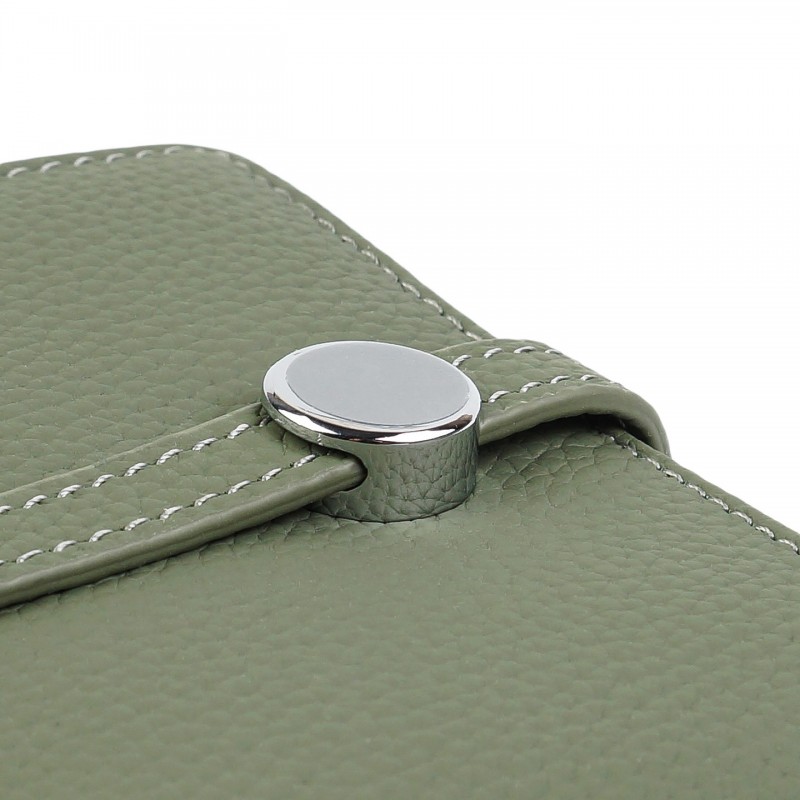 Жіночий шкіряний гаманець Annie сіро-зелений - 4 фото
