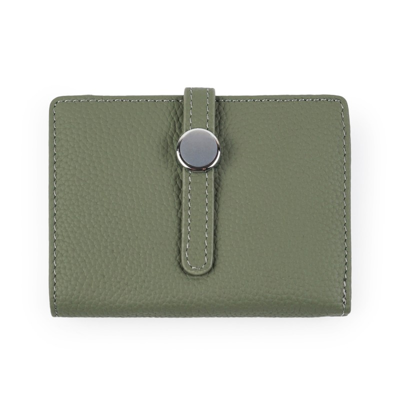 Женский кожаный кошелек Annie серо-зеленый - 5 фото