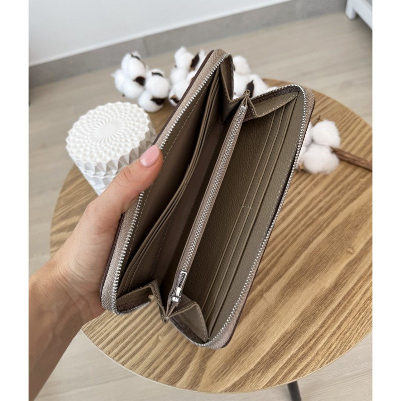 Жіночий шкіряний гаманець Candice бежевий - 4 фото