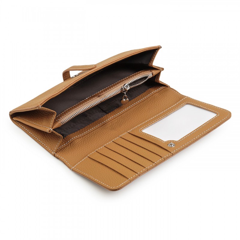 Жіночий шкіряний гаманець Vicki світло-коричневий - 1 фото