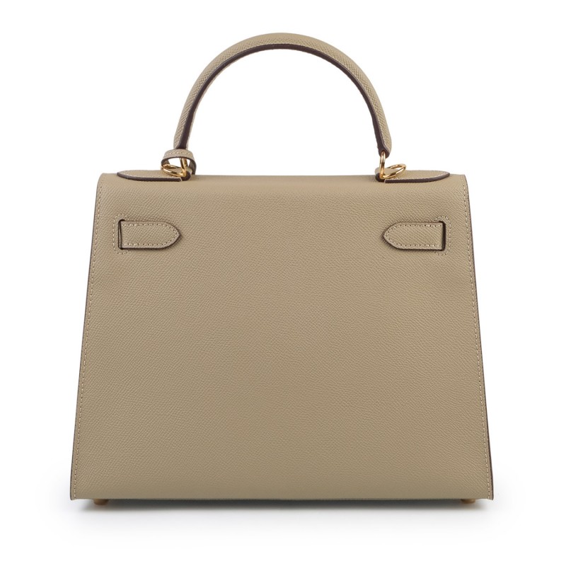 Жіноча шкіряна сумка Kelly 28 бежева - 3 фото