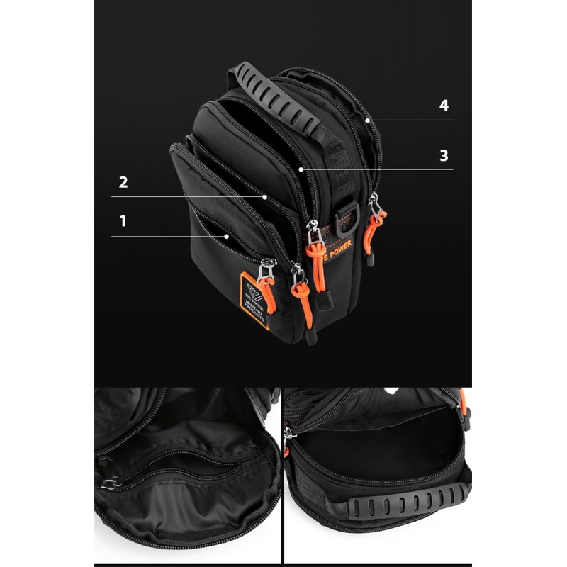 Чоловіча сумка барсетка Power через плече сіра - 4 фото