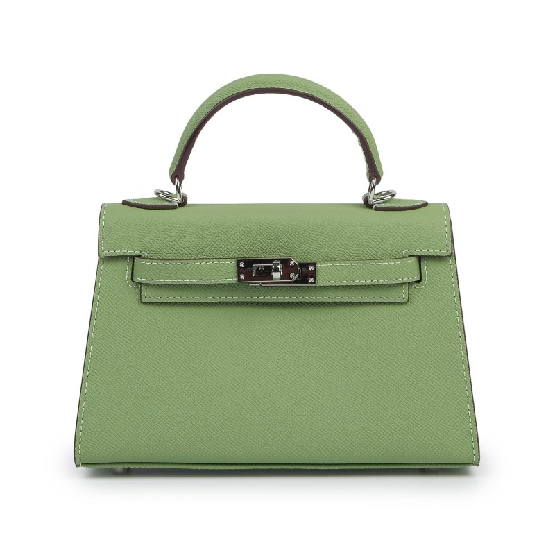 Жіноча шкіряна сумка Kelly 22 фісташкова фото