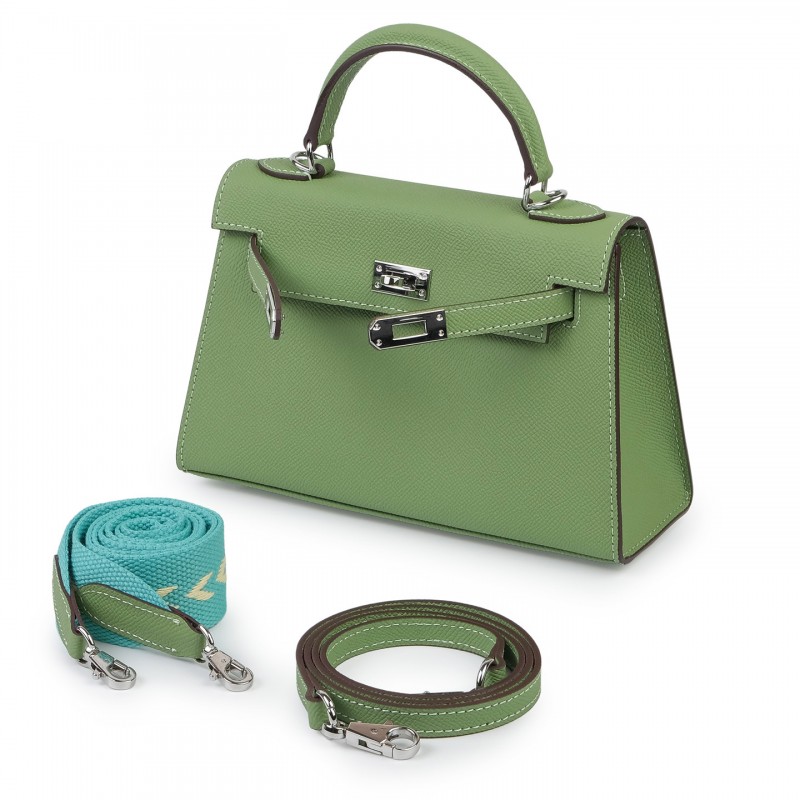 Жіноча шкіряна сумка Kelly 22 фісташкова - 1 фото