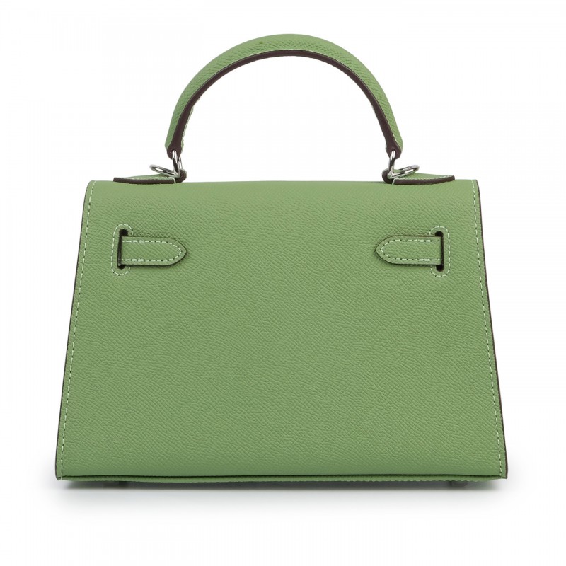 Женская кожаная сумка Kelly 22 фисташковая - 3 фото