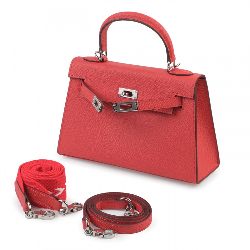 Женская кожаная сумка Kelly 22 красная - 1 фото