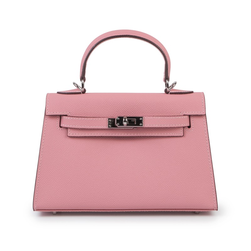 Жіноча шкіряна сумка Kelly 22 світло-рожева фото