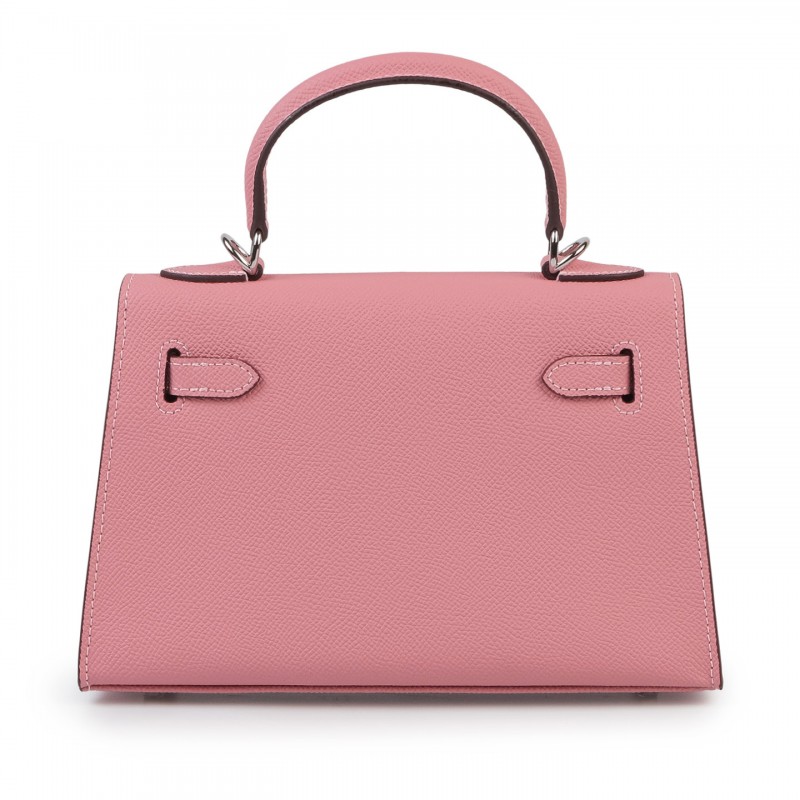 Жіноча шкіряна сумка Kelly 22 світло-рожева - 3 фото