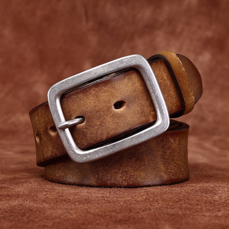 Мужской кожаный ремень Donington светло-коричневый - 2 фото