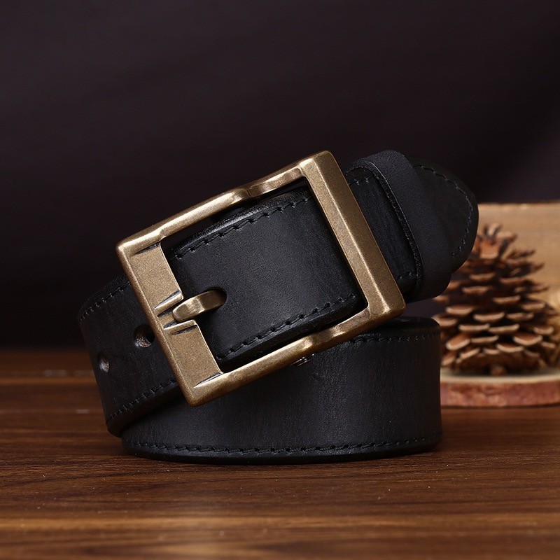 Мужской кожаный ремень Clayton черный - 2 фото