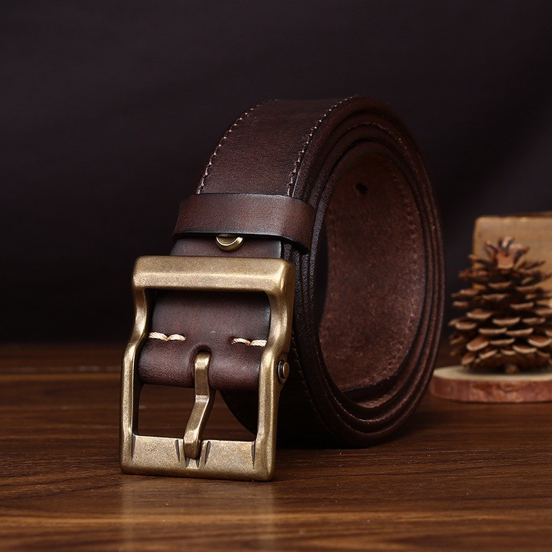 Чоловічий шкіряний ремінь Clayton темно-коричневий фото