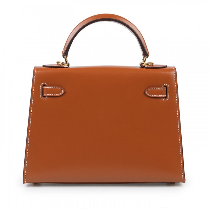 Женская кожаная сумка Nicole 22 светло-коричневая - 5 фото