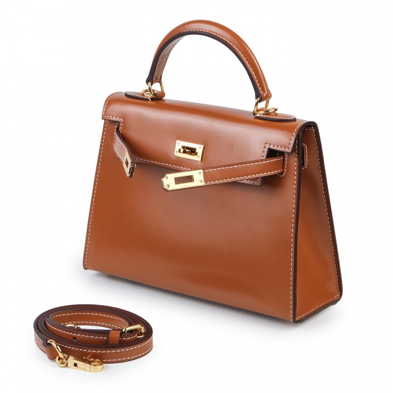 Женская кожаная сумка Nicole 22 светло-коричневая - 3 фото