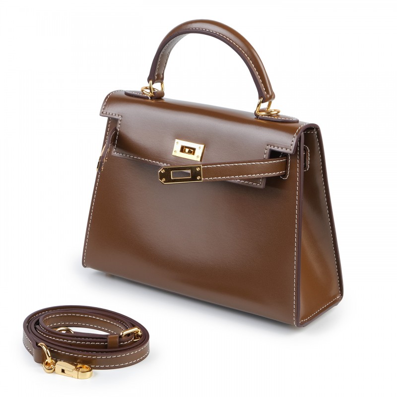 Женская кожаная сумка Nicole 22 коричневая - 1 фото