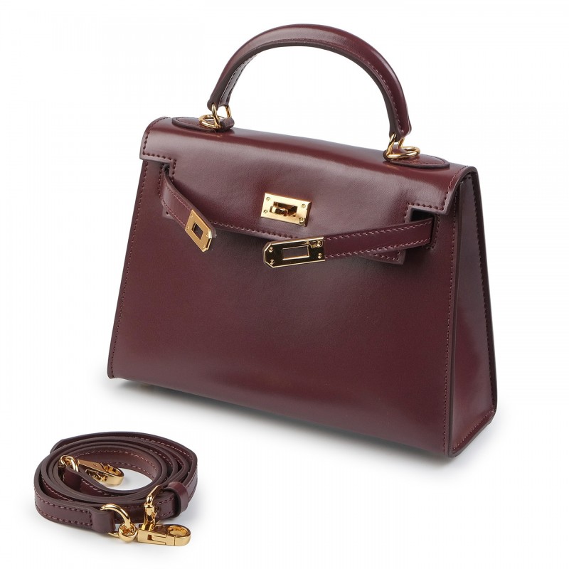 Жіноча шкіряна сумка Nicole 22 бордова - 1 фото