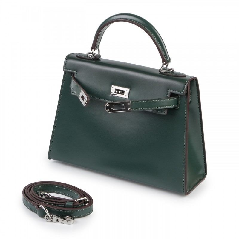 Женская кожаная сумка Nicole S 22 темно-зеленая - 1 фото