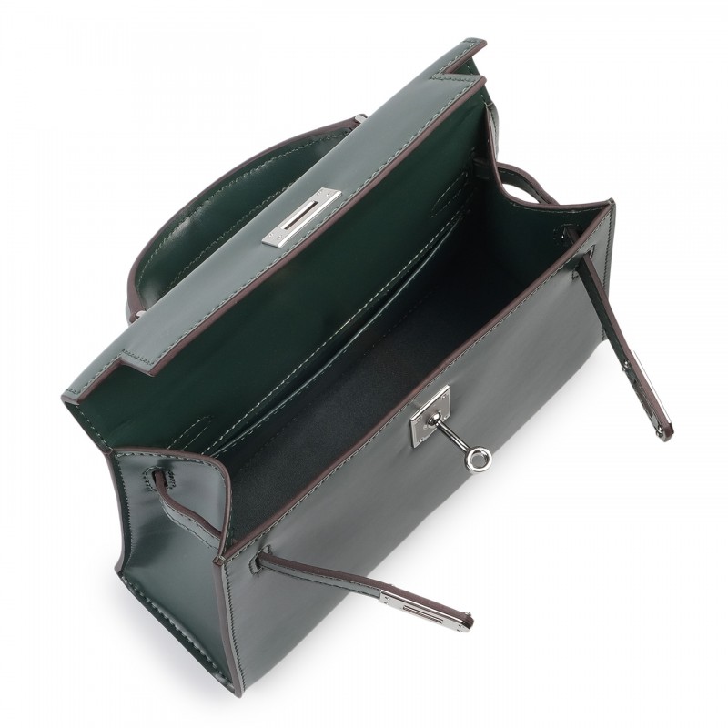 Женская кожаная сумка Nicole S 22 темно-зеленая - 3 фото