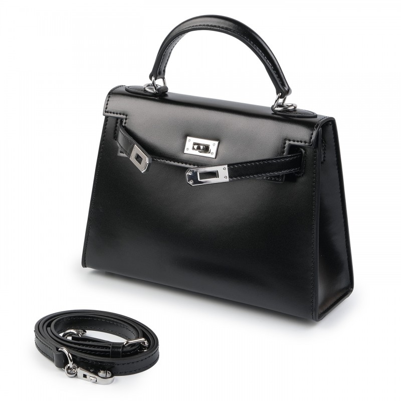 Жіноча шкіряна сумка Nicole S 22 чорна - 3 фото