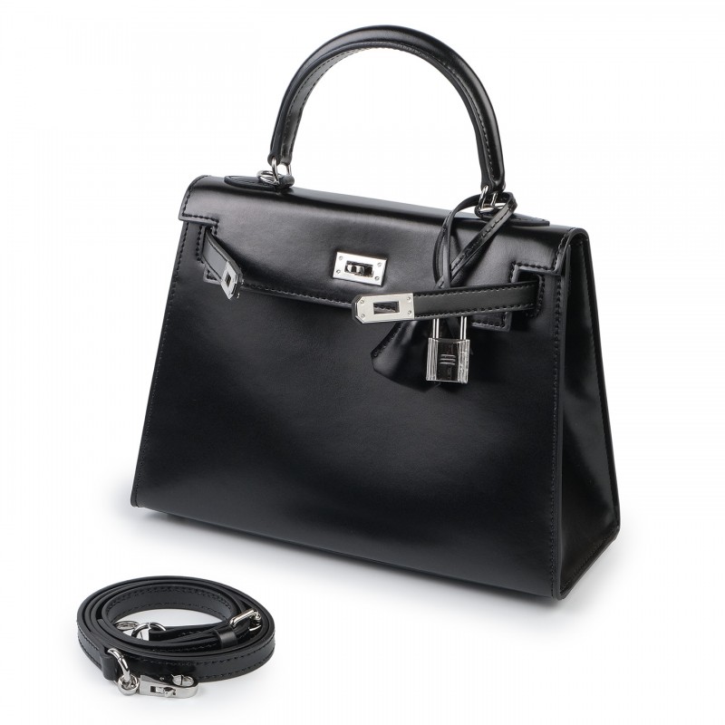 Женская кожаная сумка Nicole S 25 черная - 1 фото