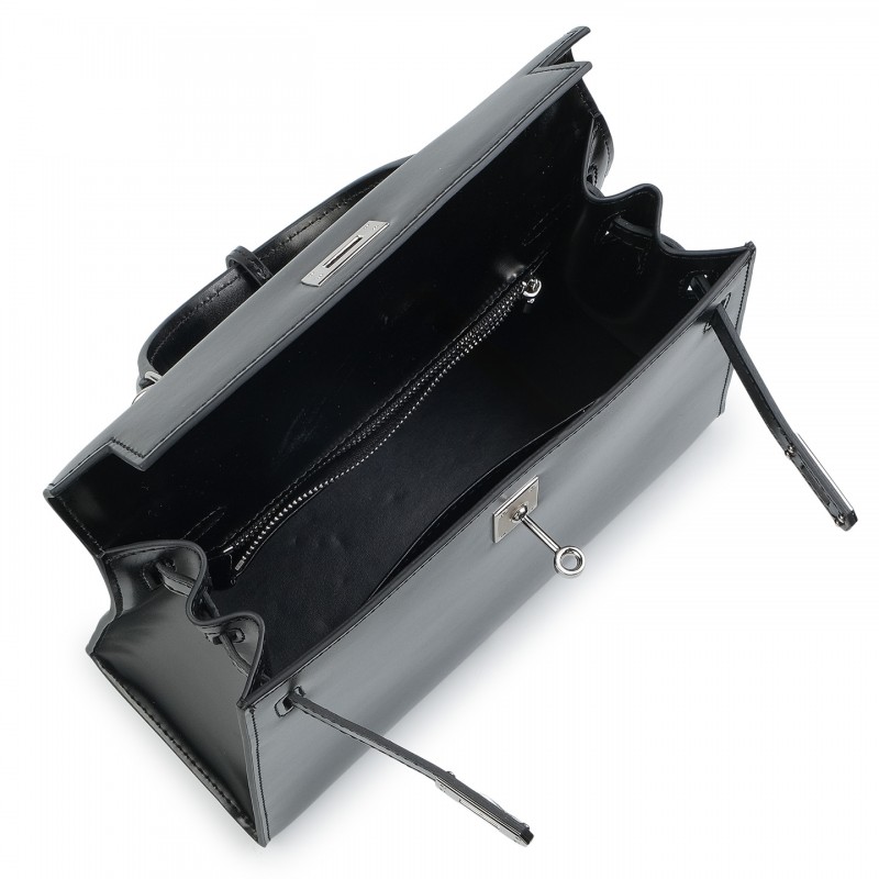 Женская кожаная сумка Nicole S 25 черная - 2 фото