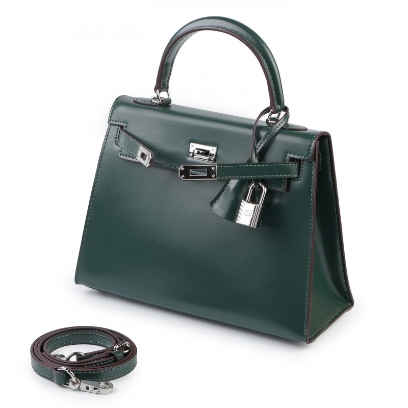 Женская кожаная сумка Nicole S 25 темно-зеленая - 1 фото