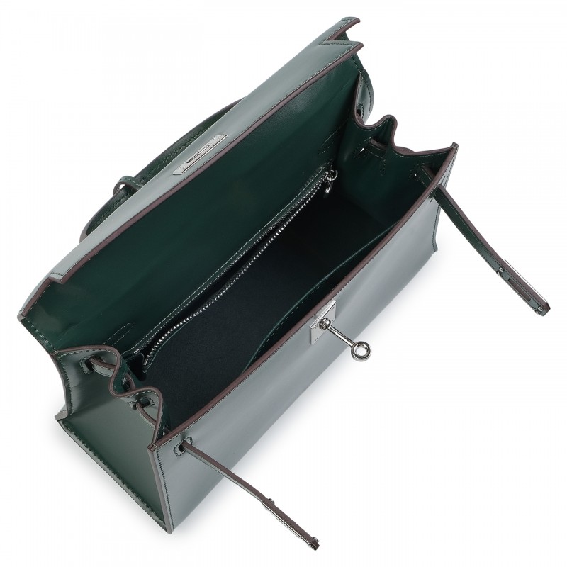Женская кожаная сумка Nicole S 25 темно-зеленая - 2 фото