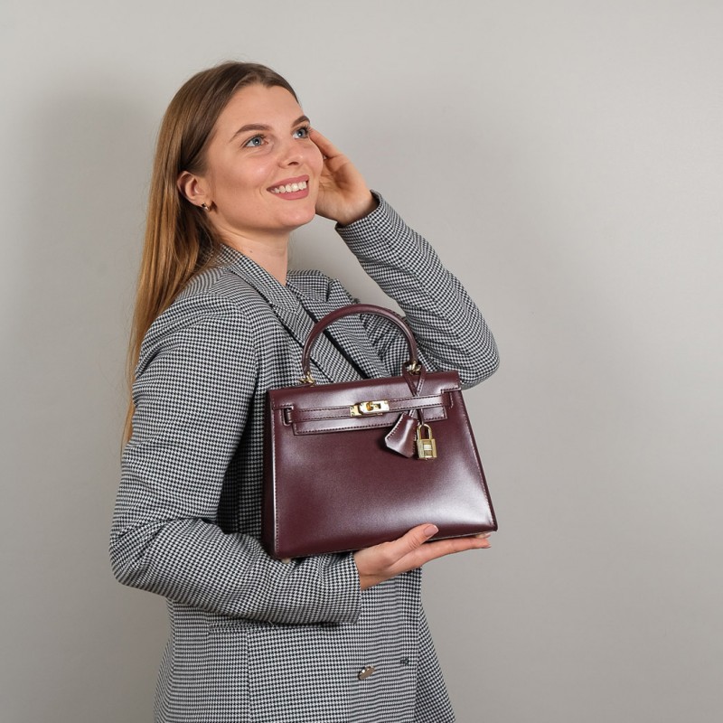 Жіноча шкіряна сумка Nicole 25 бордова - 8 фото