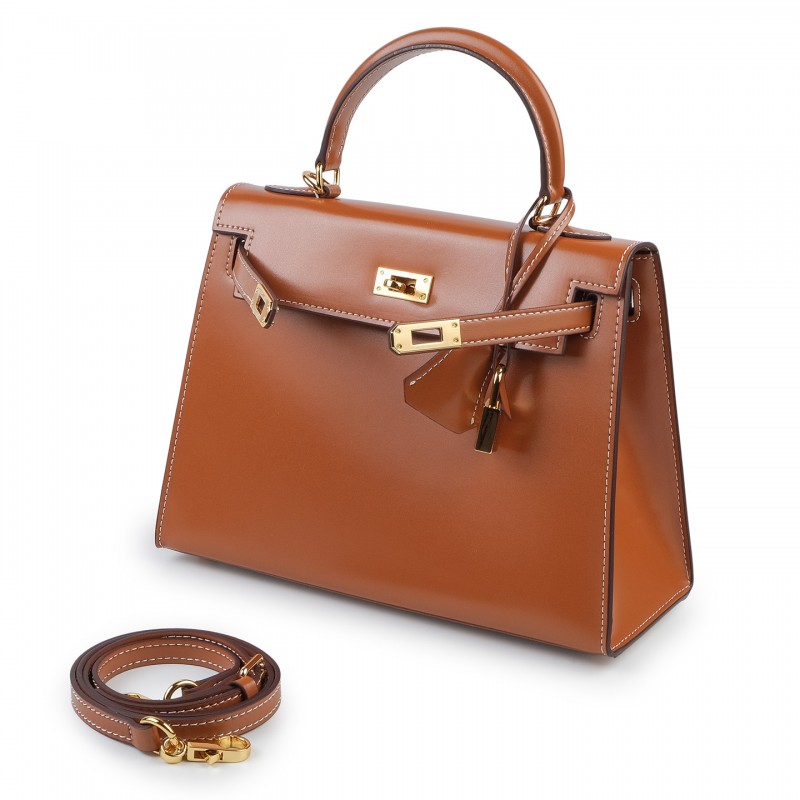 Женская кожаная сумка Nicole 25 светло-коричневая - 1 фото