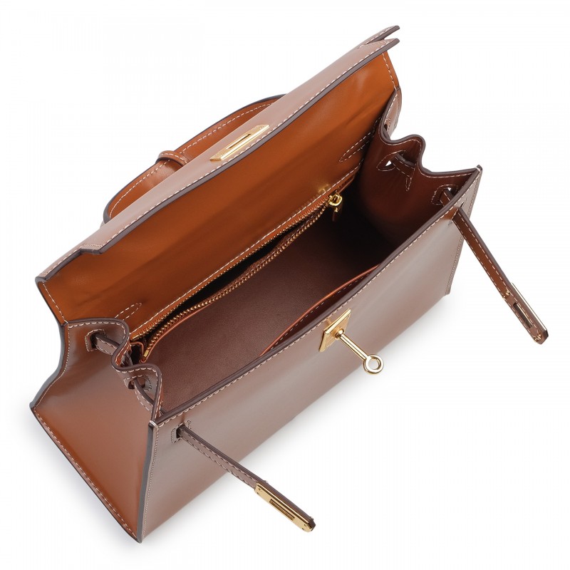 Жіноча шкіряна сумка Nicole 25 світло-коричнева - 2 фото