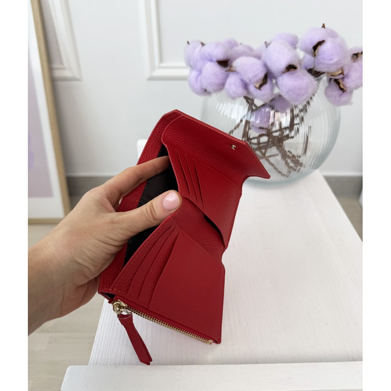 Женский кожаный кошелек Ellie красный - 3 фото