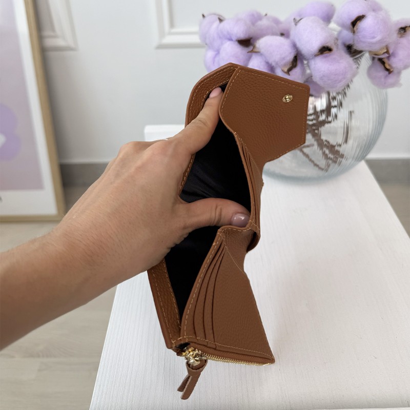 Жіночий шкіряний гаманець Ellie коричневий - 3 фото