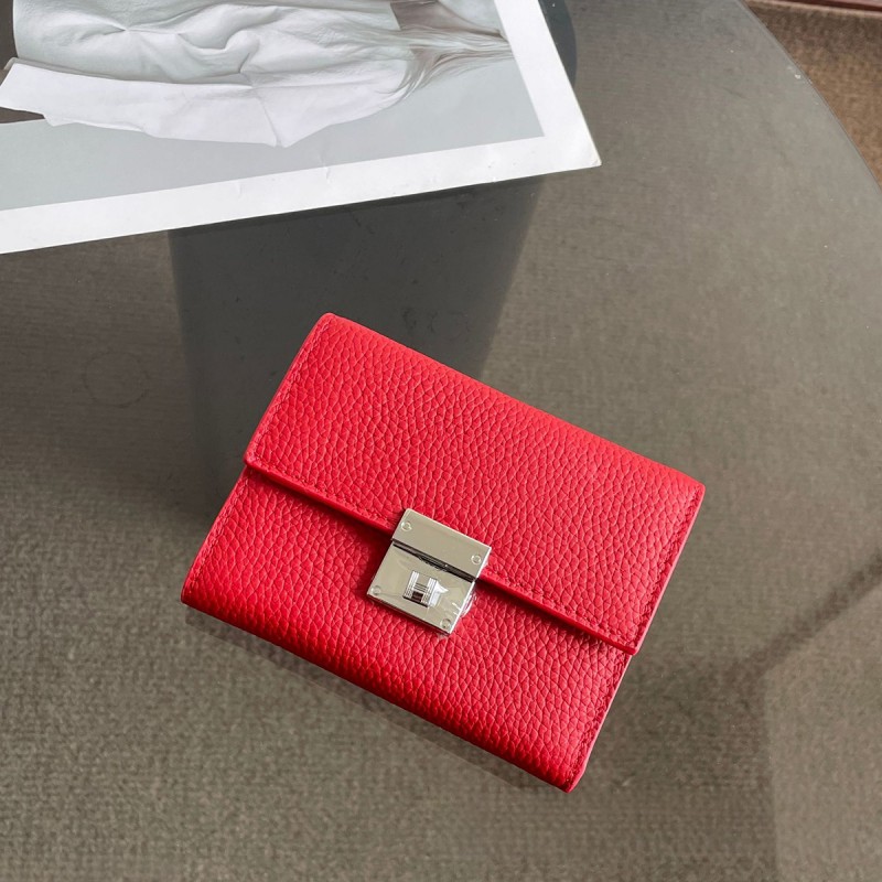 Женский кожаный кошелек Monique красный - 4 фото