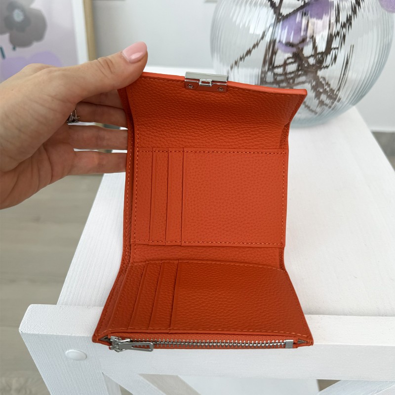 Жіночий шкіряний гаманець Monique помаранчевий - 4 фото