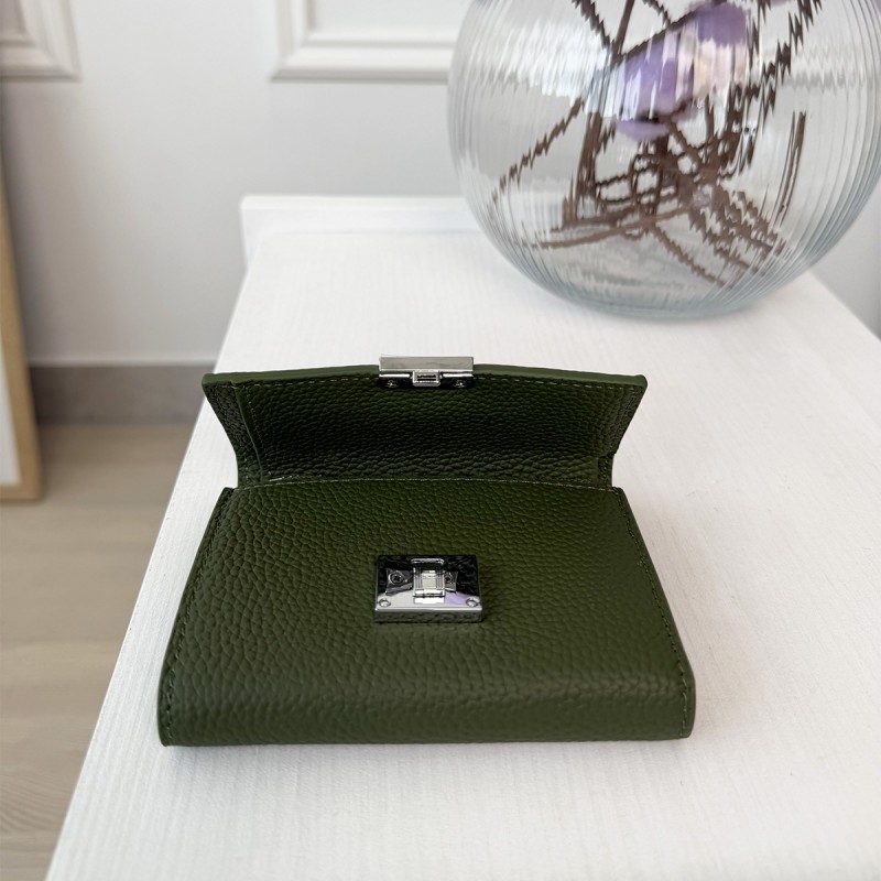 Женский кожаный кошелек Monique зеленый - 4 фото